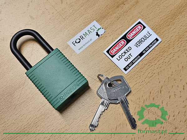 Cadeados de bloqueio de Segurança Brady SafeKey. Formast