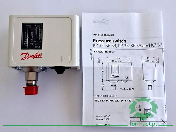 Pressostato DANFOSS KP36 – Controlo mecânico fiável para sistemas industriais. Formast